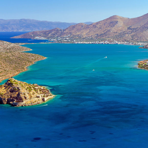 Aerial view of Spinalonga Island Crete